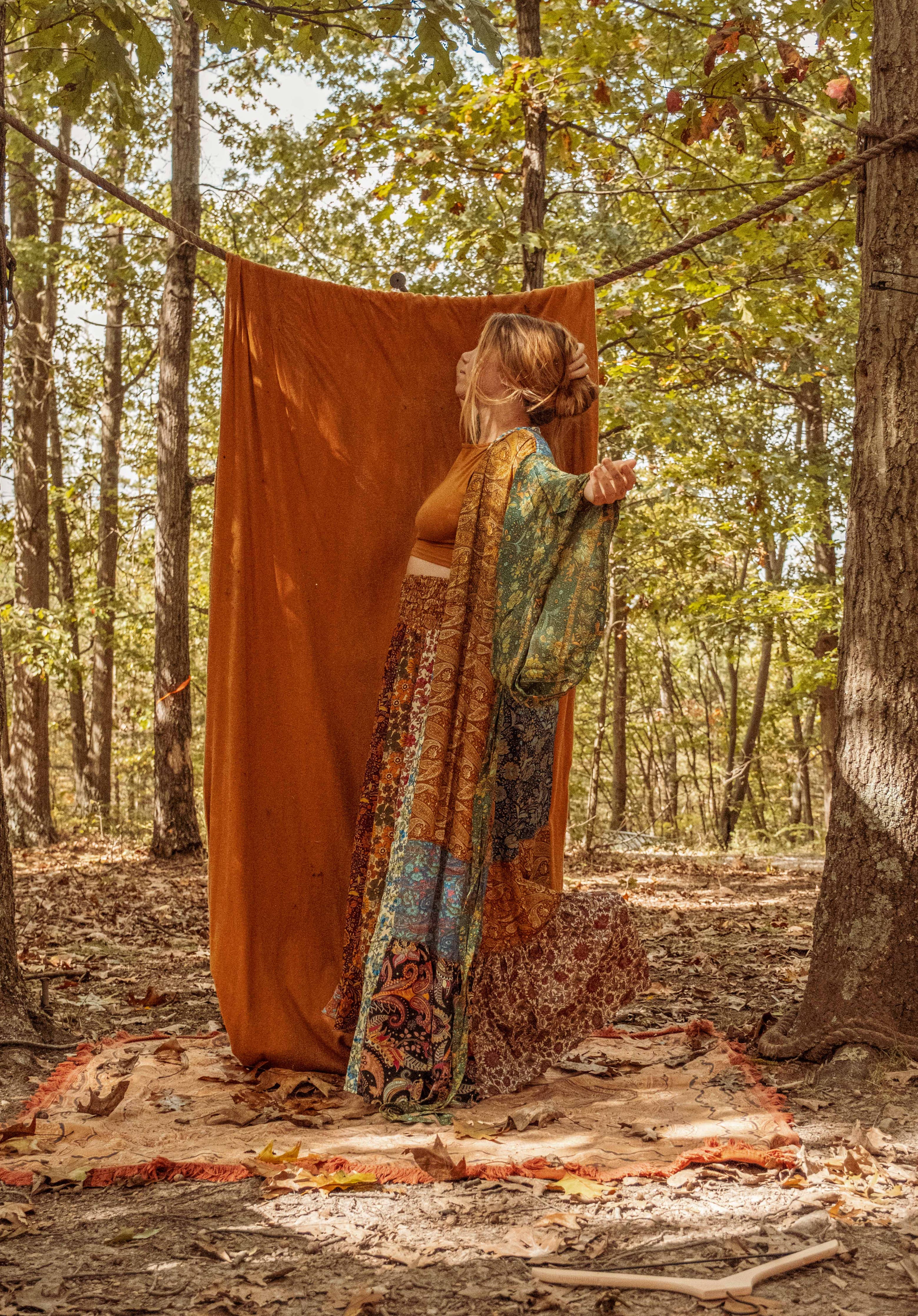 Hippie Boho Patchwork Kimono, Silk Kimono Robe Duster