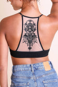 Tattoo Mesh Racerback Bralette