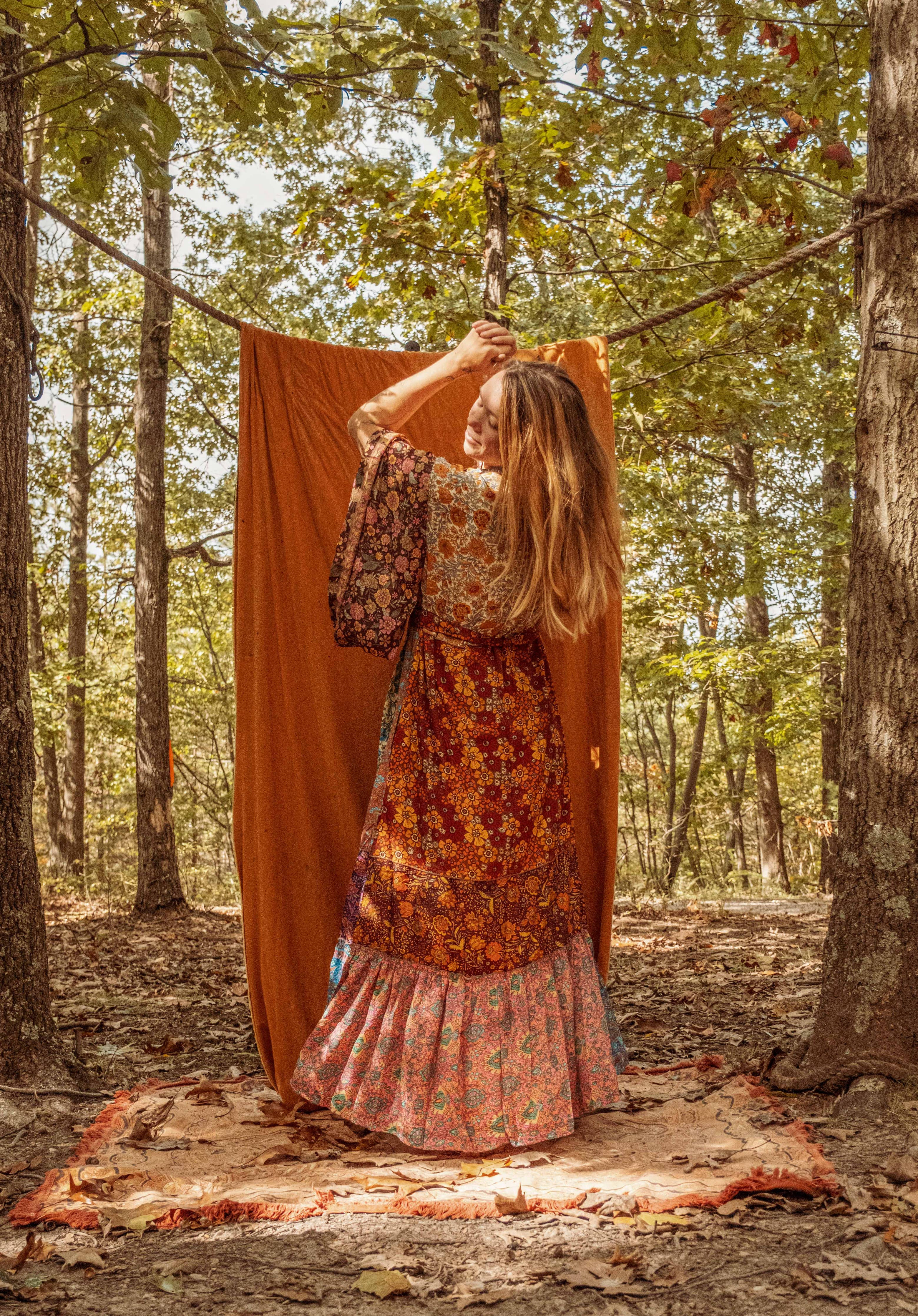 Hippie Boho Patchwork Kimono, Silk Kimono Robe Duster