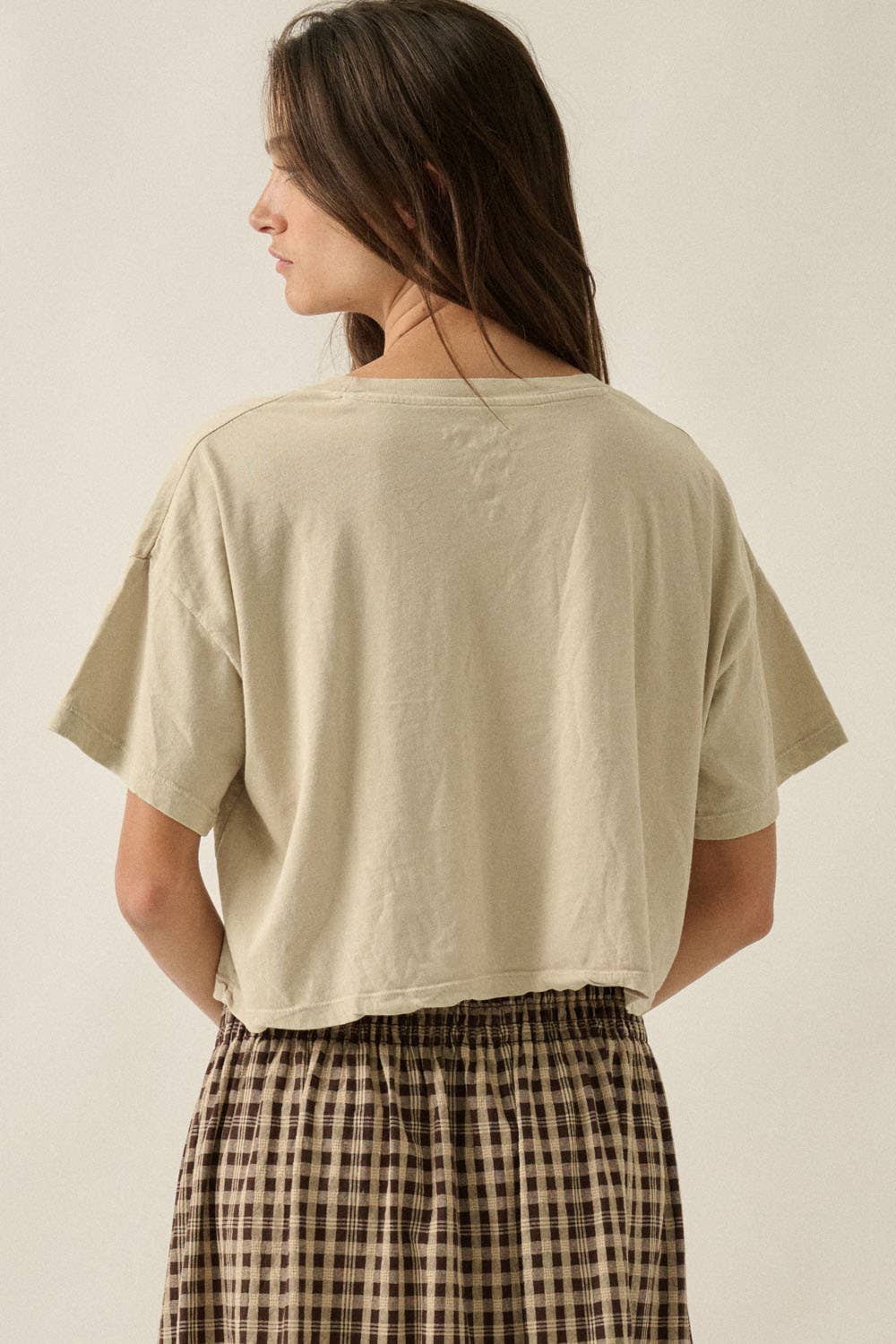 Western Cowboy Boots Vintage-Wash Cropped Graphic Tee