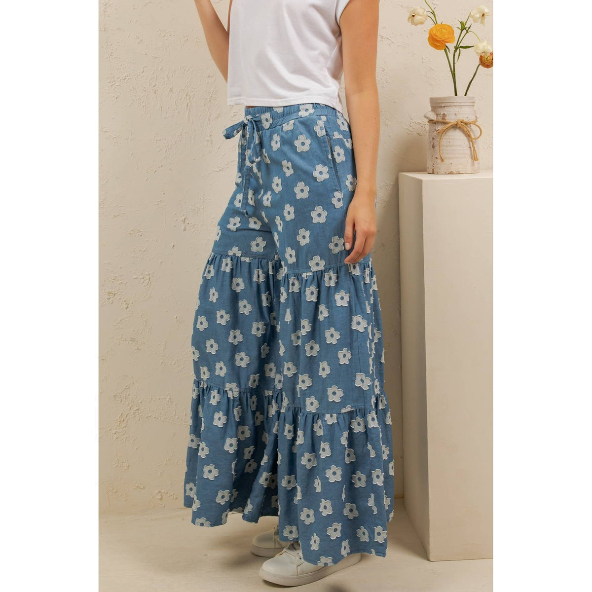 DAISY TIERED  WIDE-LEG PANT