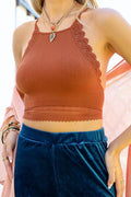 Lace Trim High Neck Bralette – Stylish & Soft Fit