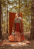 Hippie Boho Patchwork Kimono, Silk Kimono Robe Duster