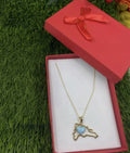 Larimar Dominican Republic Map necklace