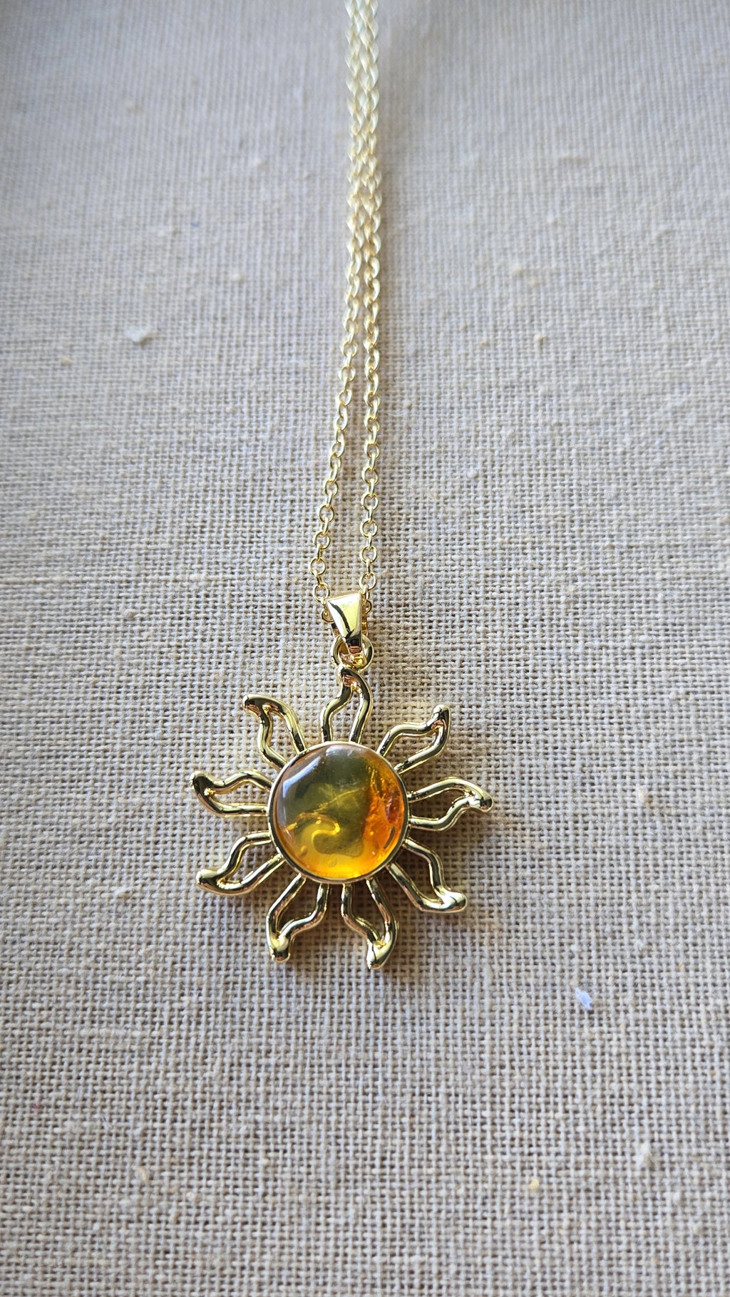 Dominican Amber sun necklace