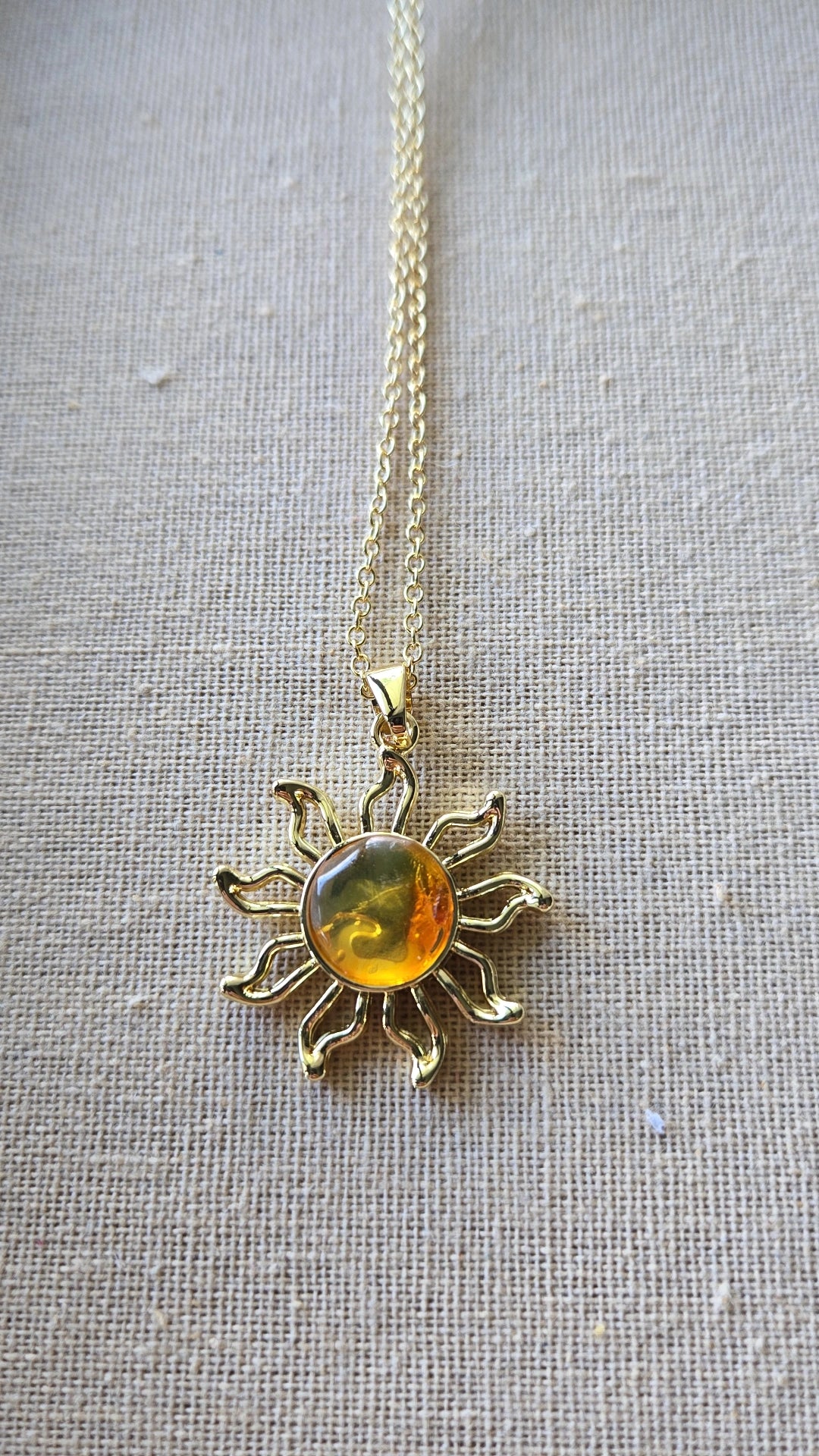 Dominican Amber sun necklace