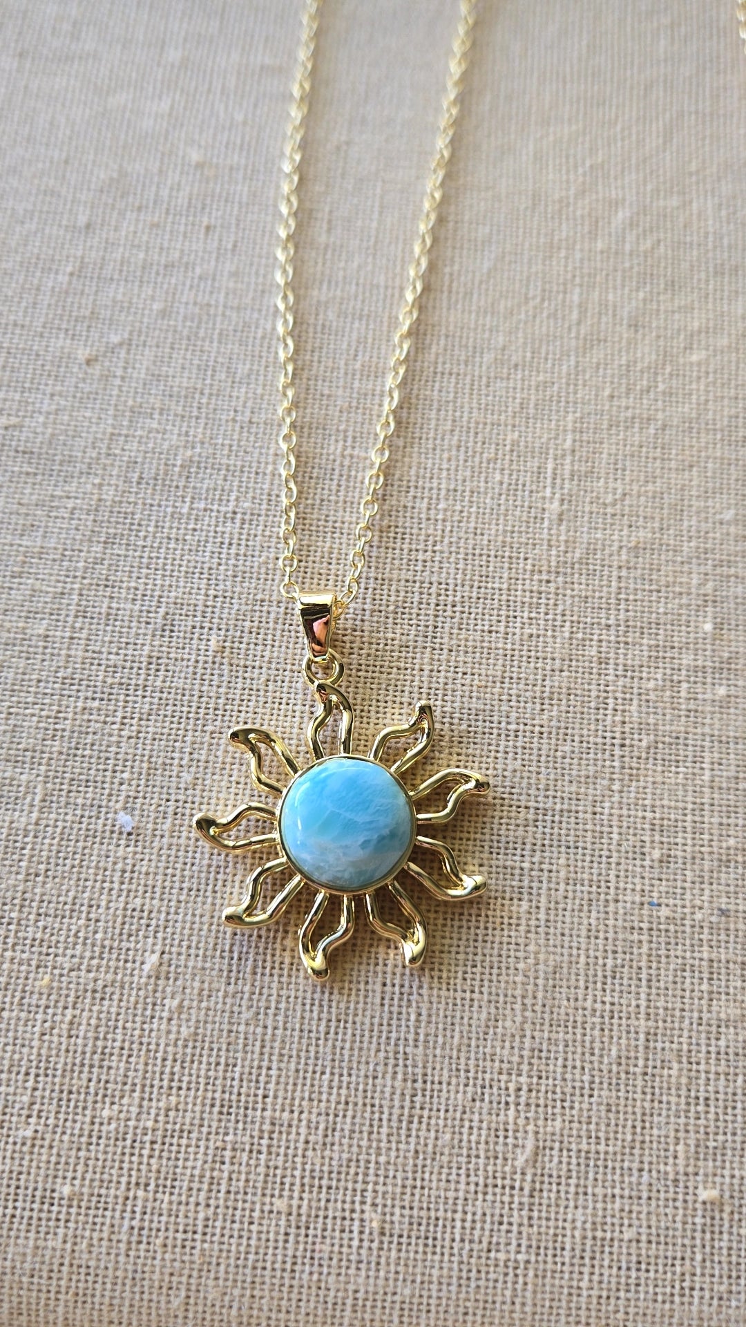 Larimar sun necklace