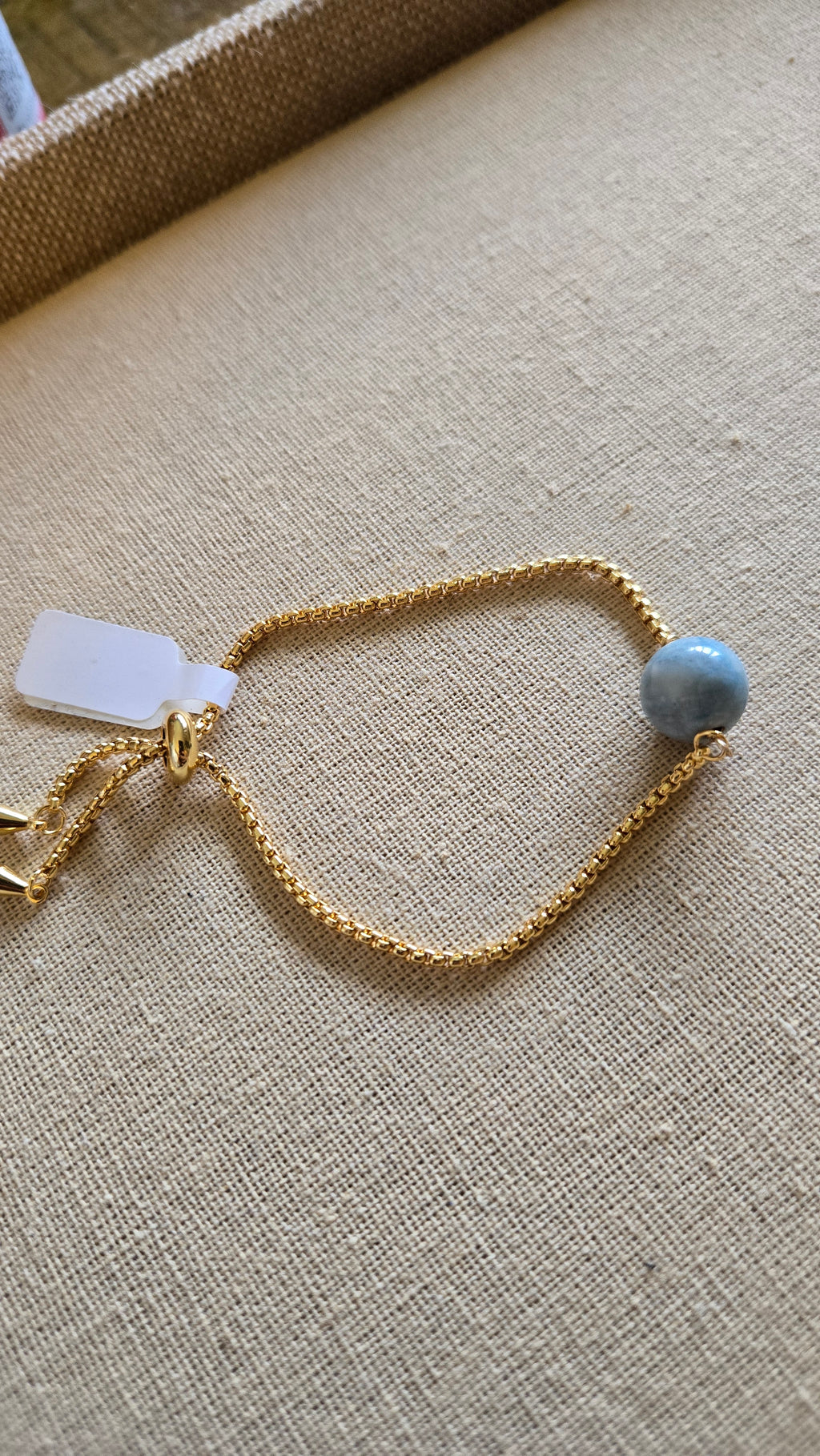 Larimar bead adjustable bracelet