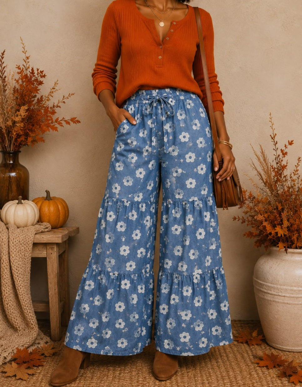 DAISY TIERED  WIDE-LEG PANT