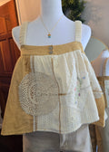 Patchwork sleeveless double gauze tube top