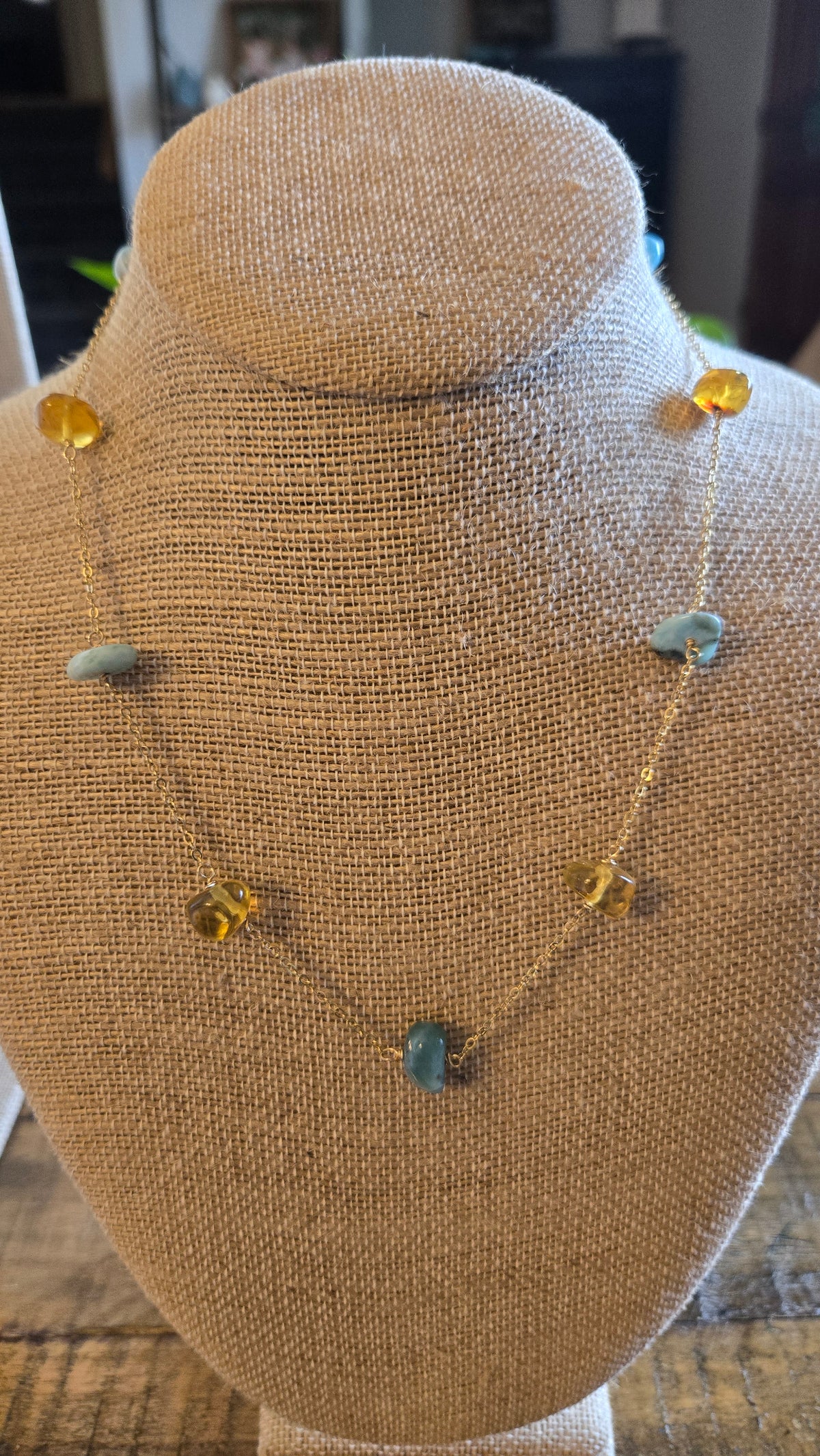 Dainty multi stone necklace