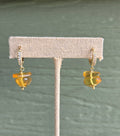 Dangle double stone earrings