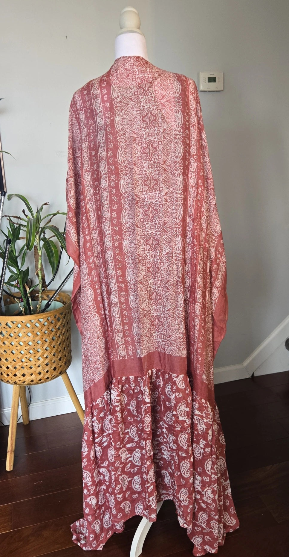 Paisley long kimono duster