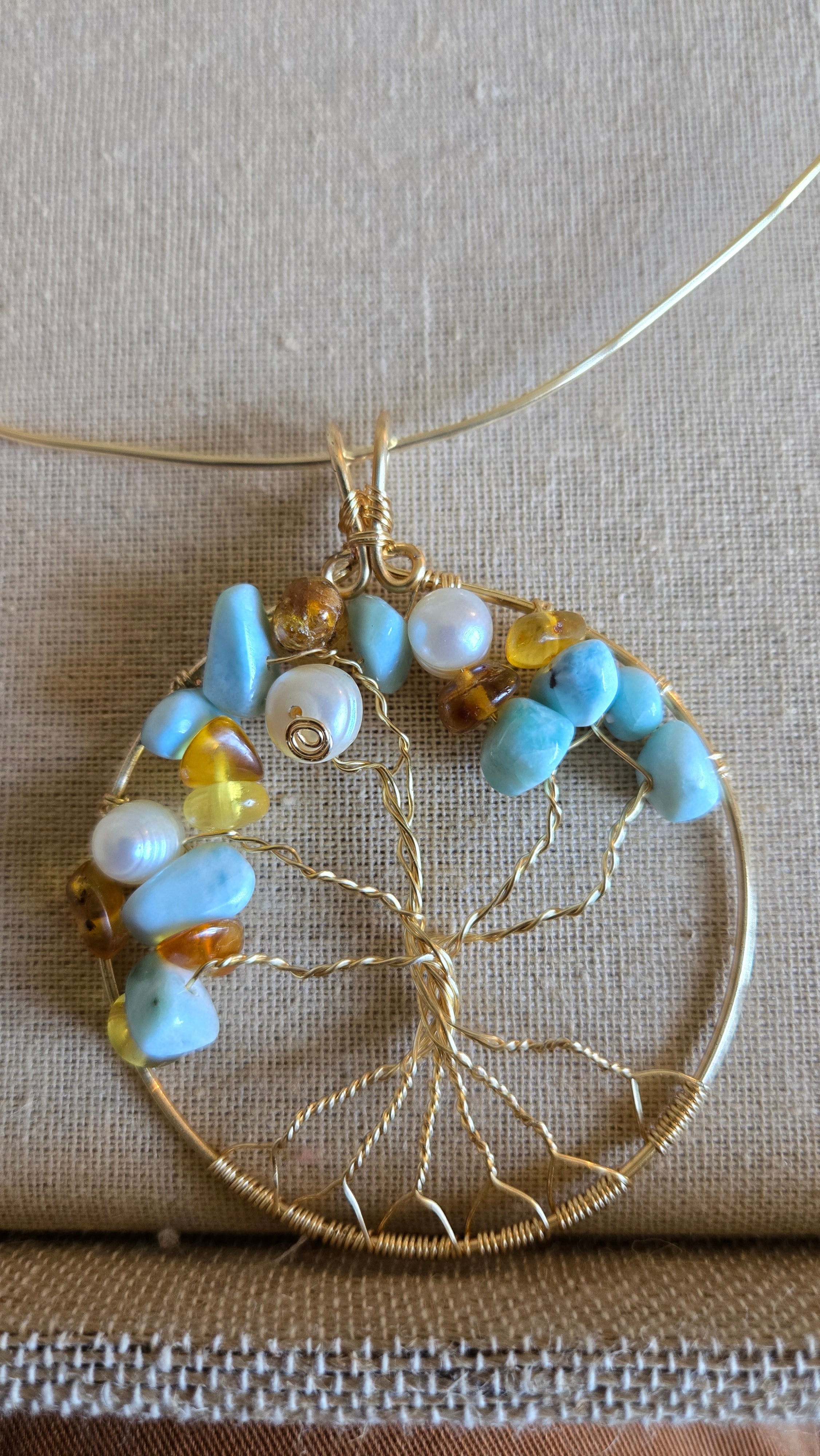Wire-wrapped Árbol De La Vida Gargantilla/choker
