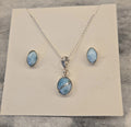 Larimar Oval earrings (earrings only)  925 sterling silver