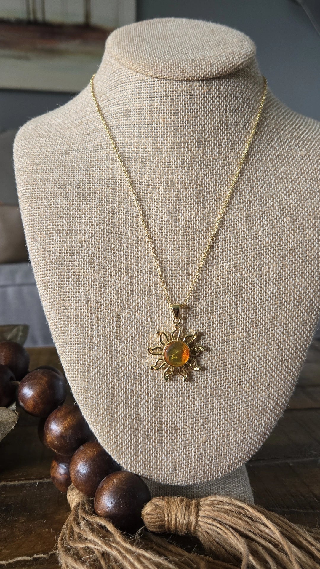 Dominican Amber sun necklace