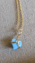 Mi corazoncito larimar wire-wrapped necklace