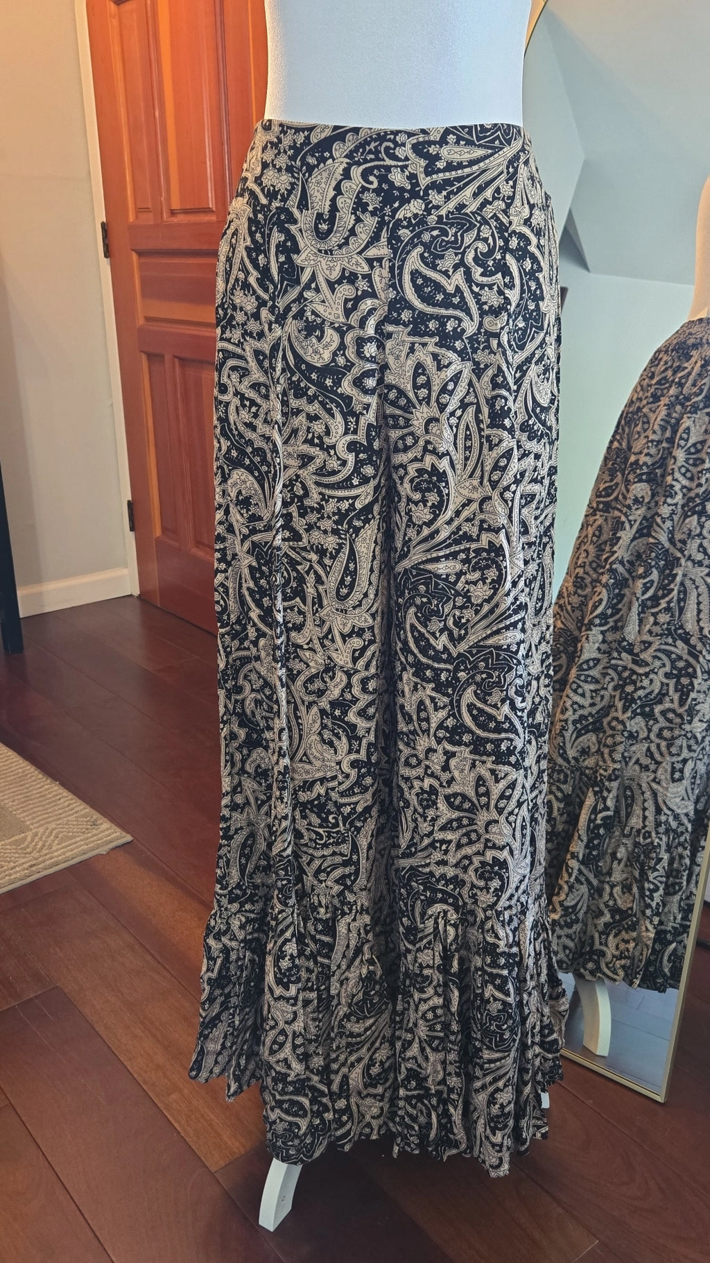 paisley print wide-leg pants