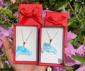Dominican map Larimar necklace (mapa corporeo)