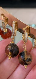 Amber Round Bohemian earrings