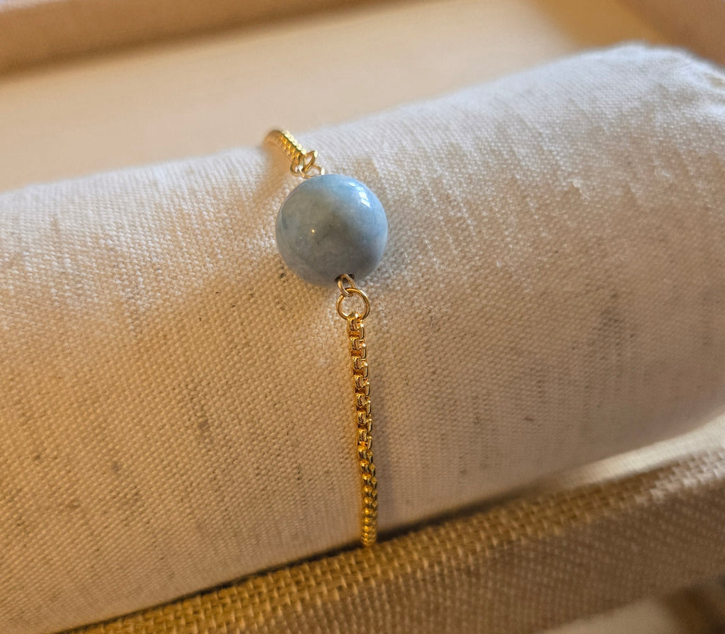 Larimar bead adjustable bracelet