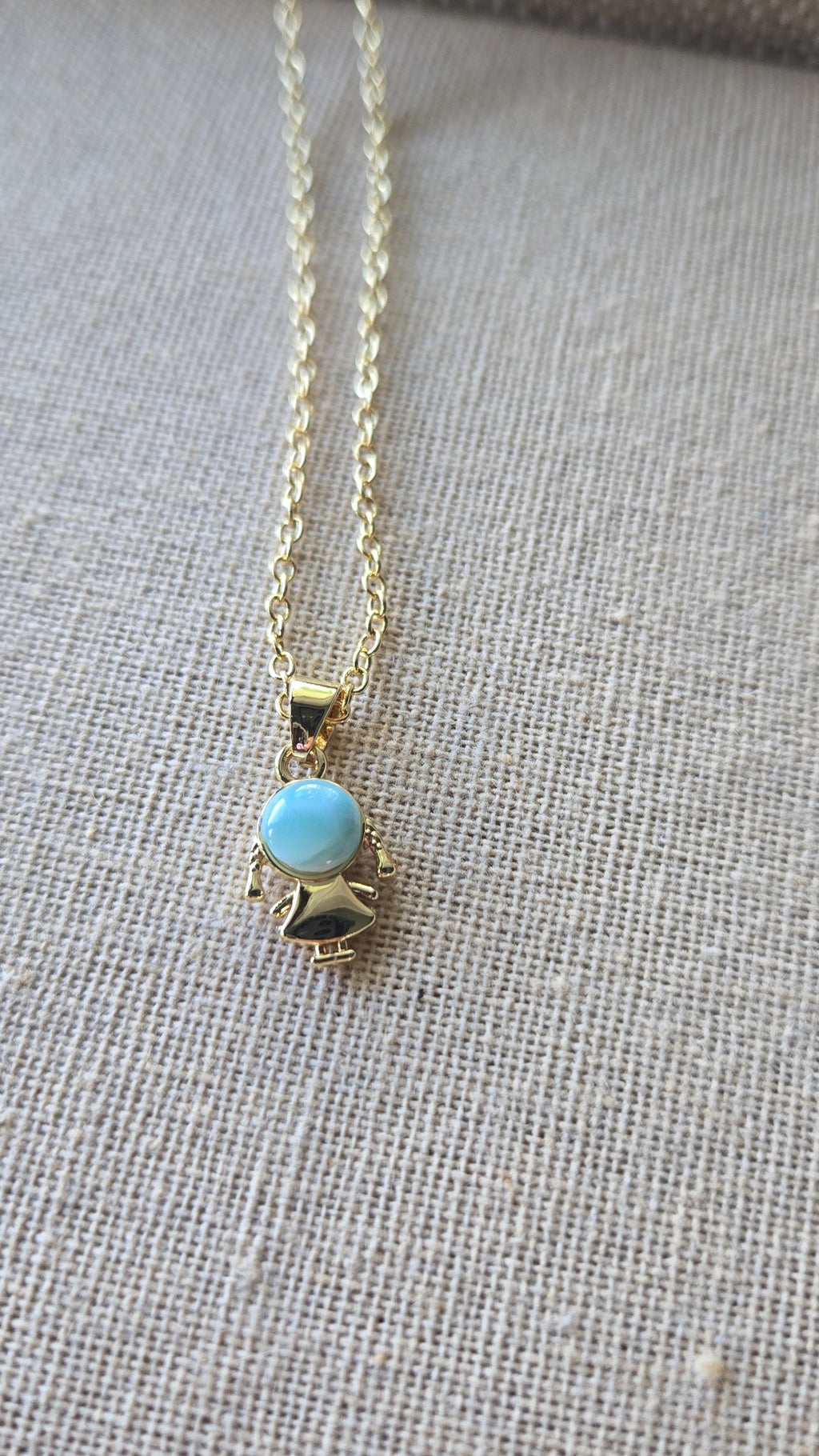 Cute girl larimar necklace