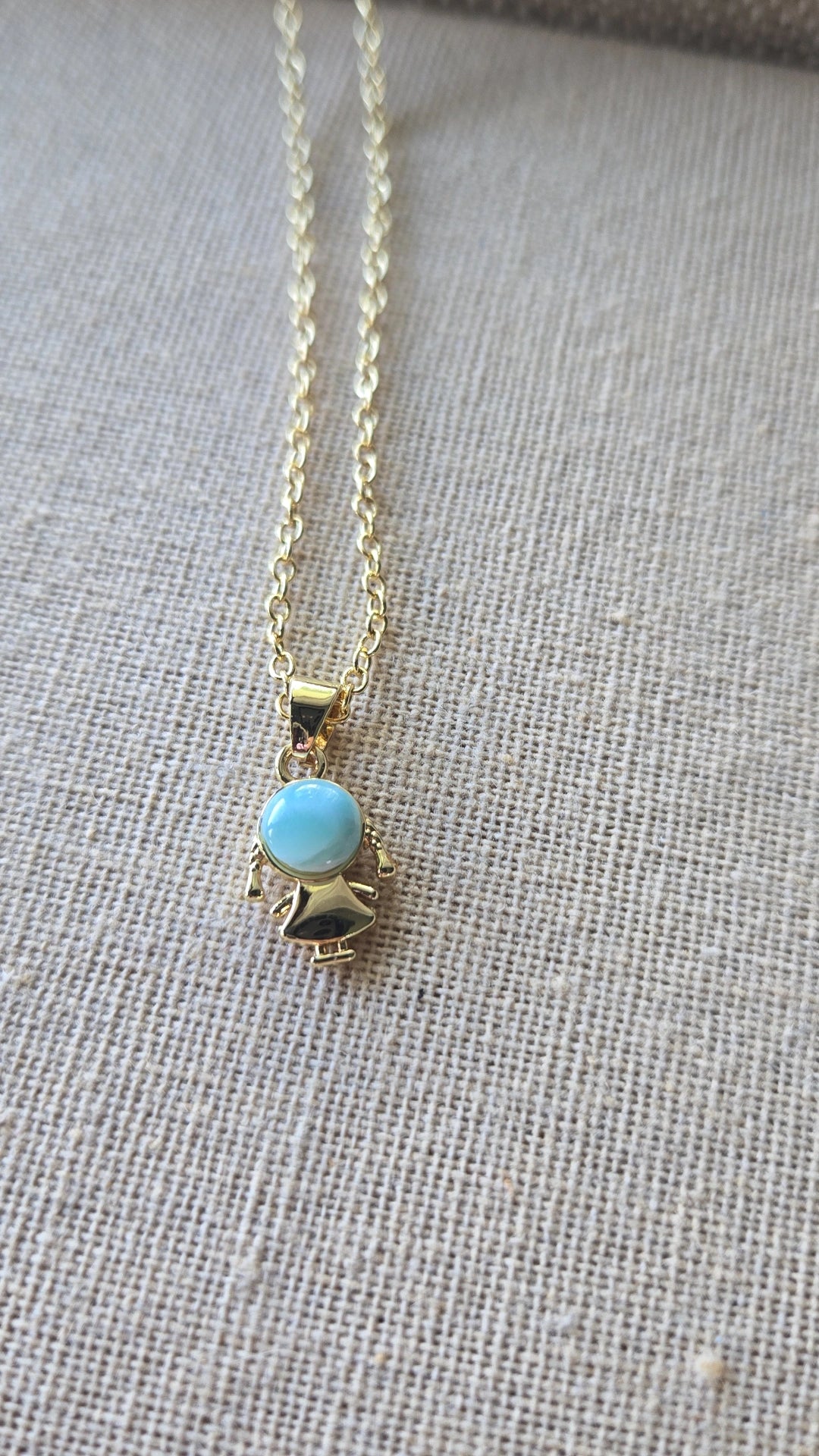Cute girl larimar necklace