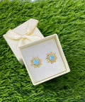 Larimar sun earrings
