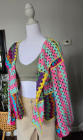 Multicolored crochet cardigan
