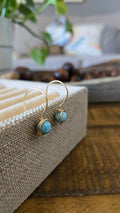Wire-wrapped short earrings