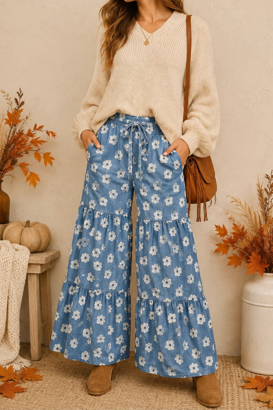 DAISY TIERED  WIDE-LEG PANT