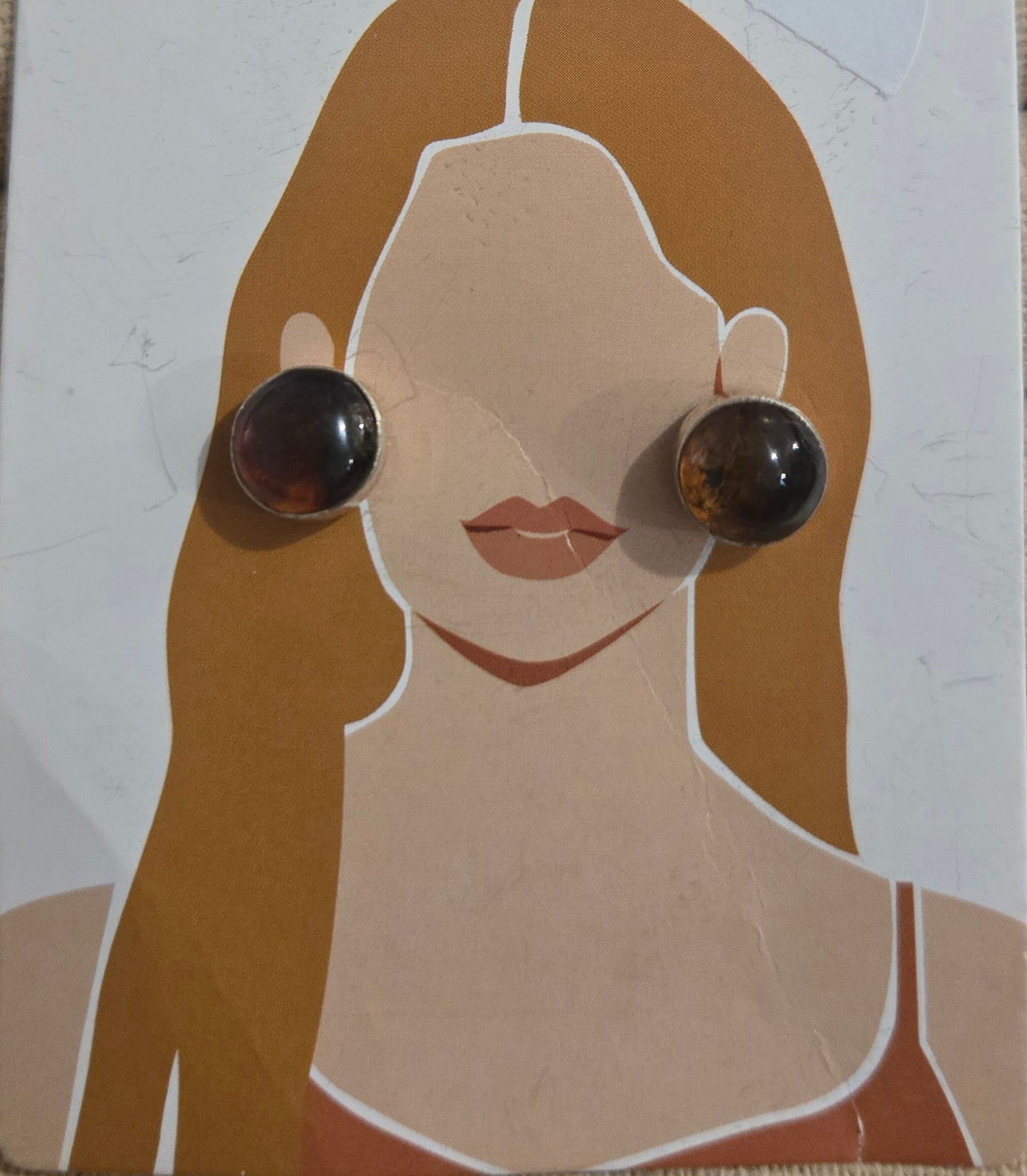 Amber earrings - sterling silver 925