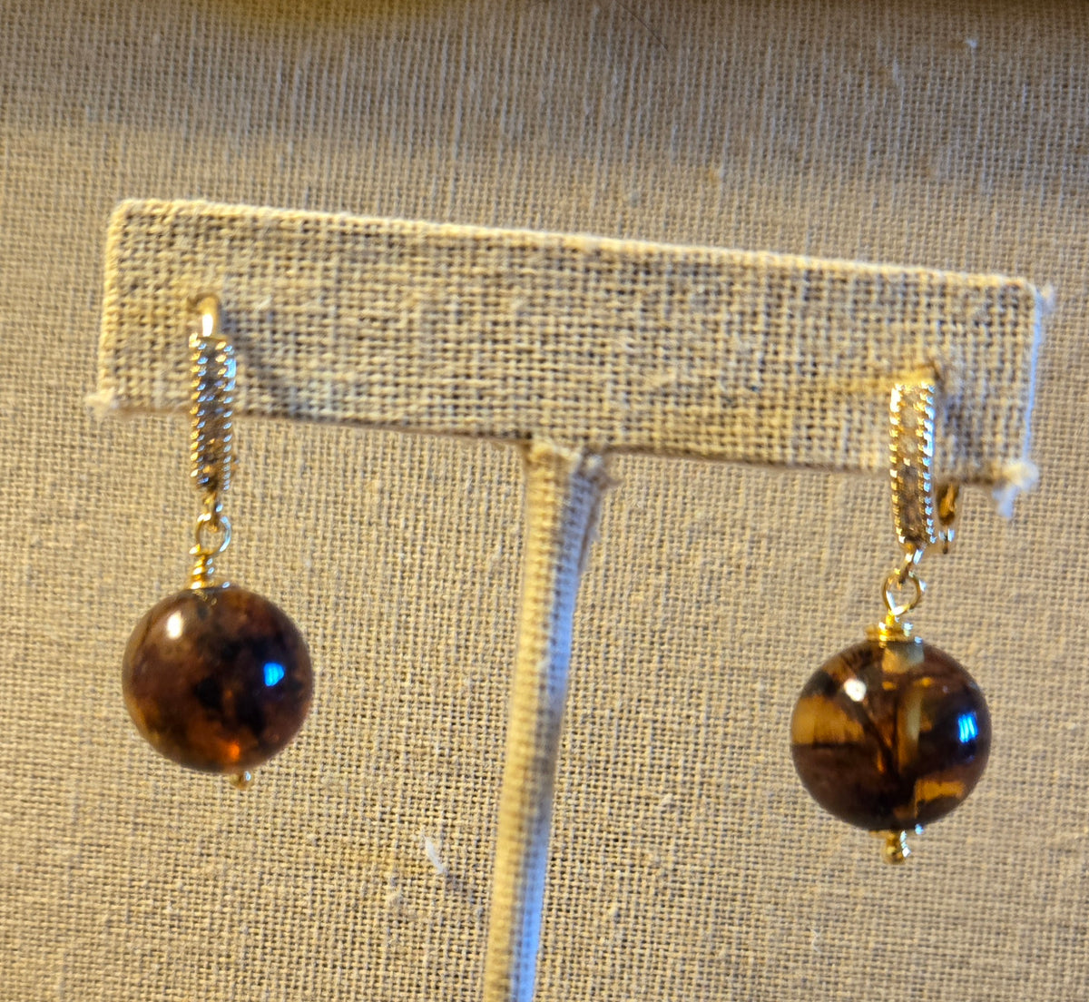 Amber Round Bohemian earrings