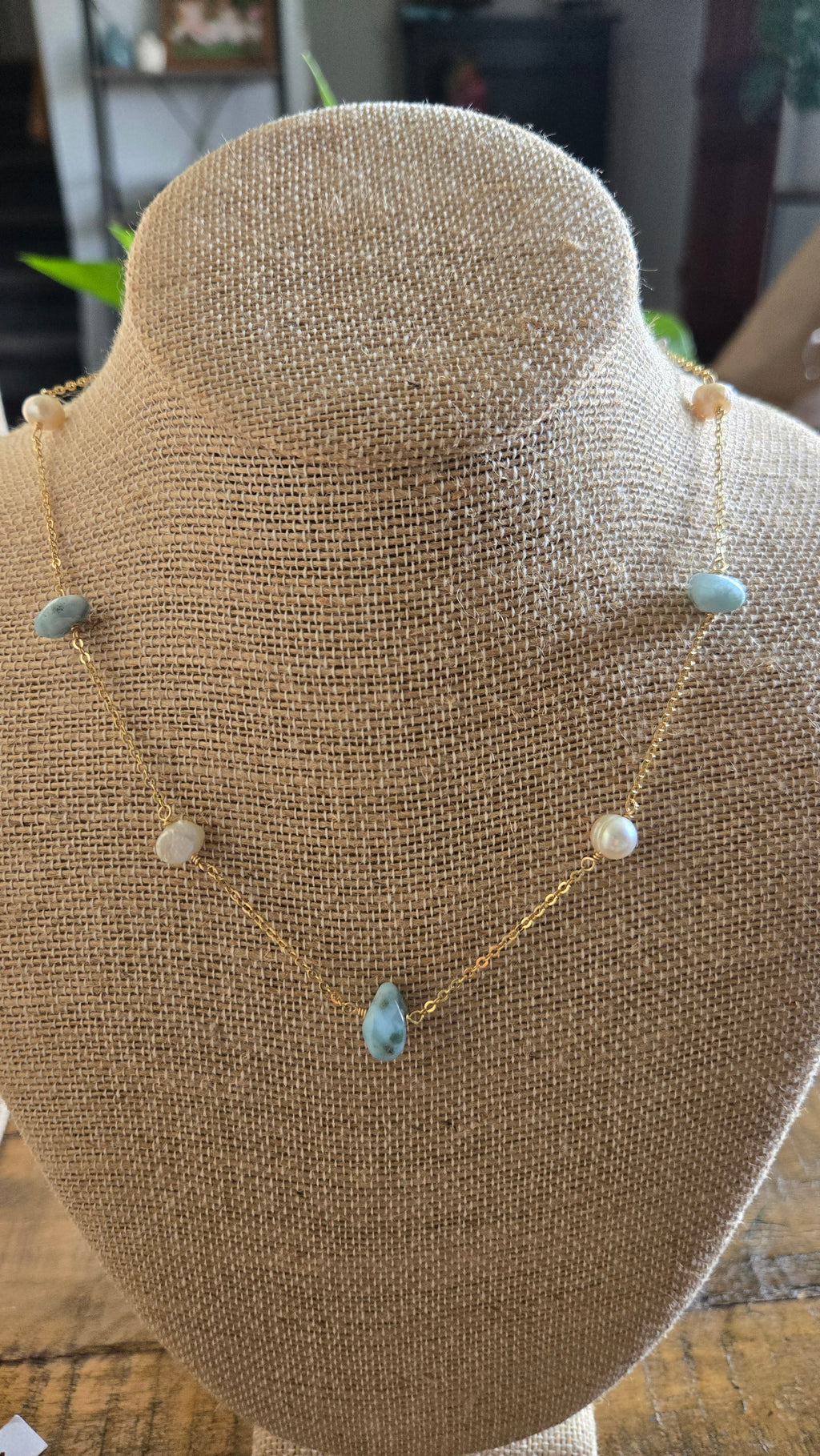 Dainty multi stone necklace