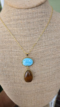 Double stone pendant necklace